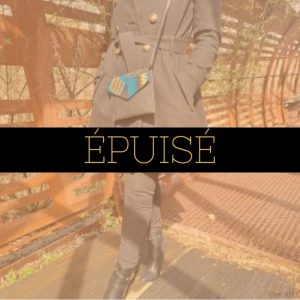 Pochette à Rabat en Simili Cuir et Tissu Wax Graphique