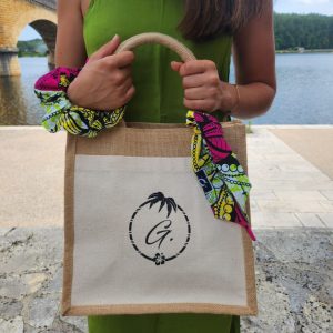 Sac en Jute et foulchi Wax Personnalisable - Taille M