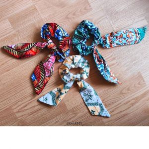 Trio grands chouchous foulchies en wax brillant